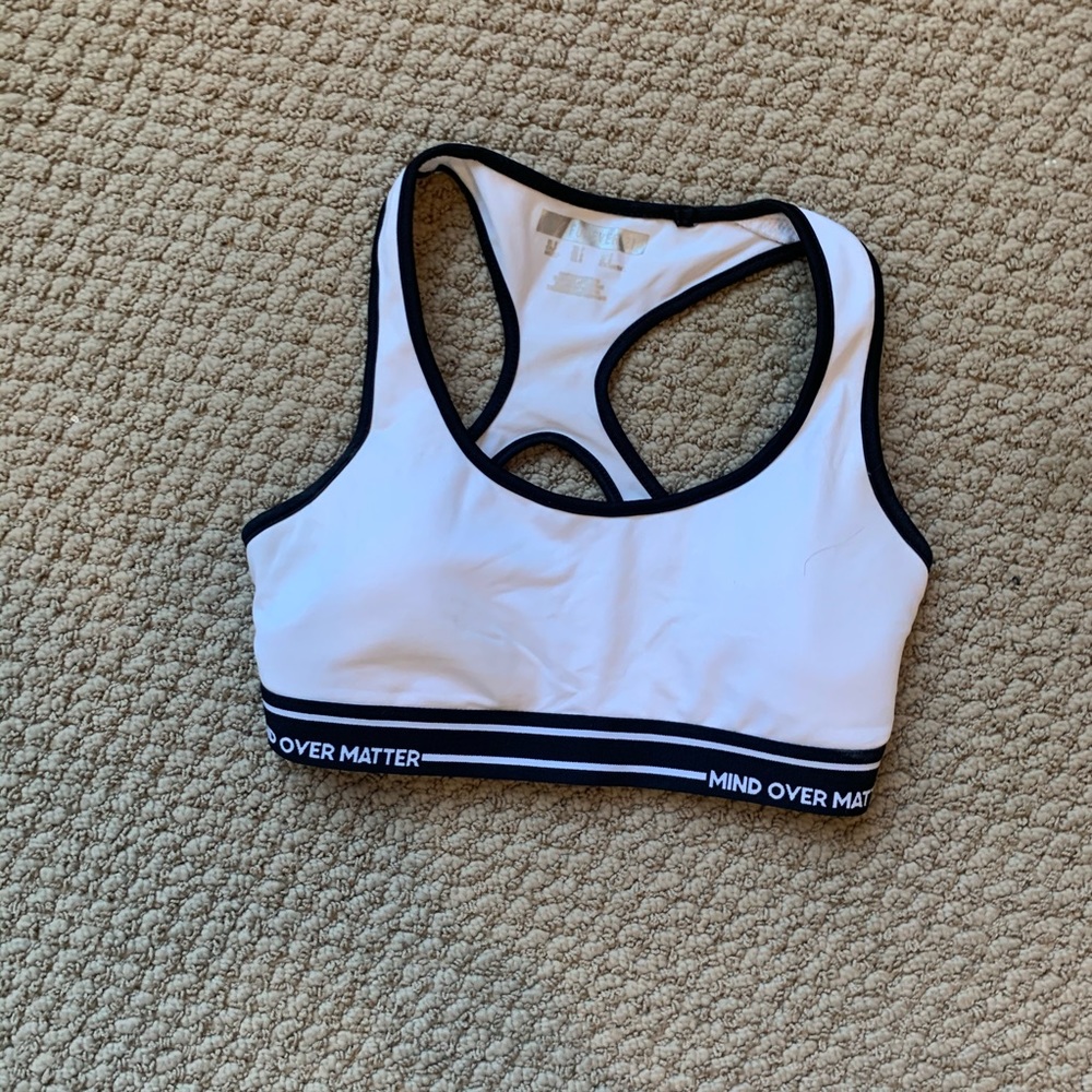 White athletic sports bra